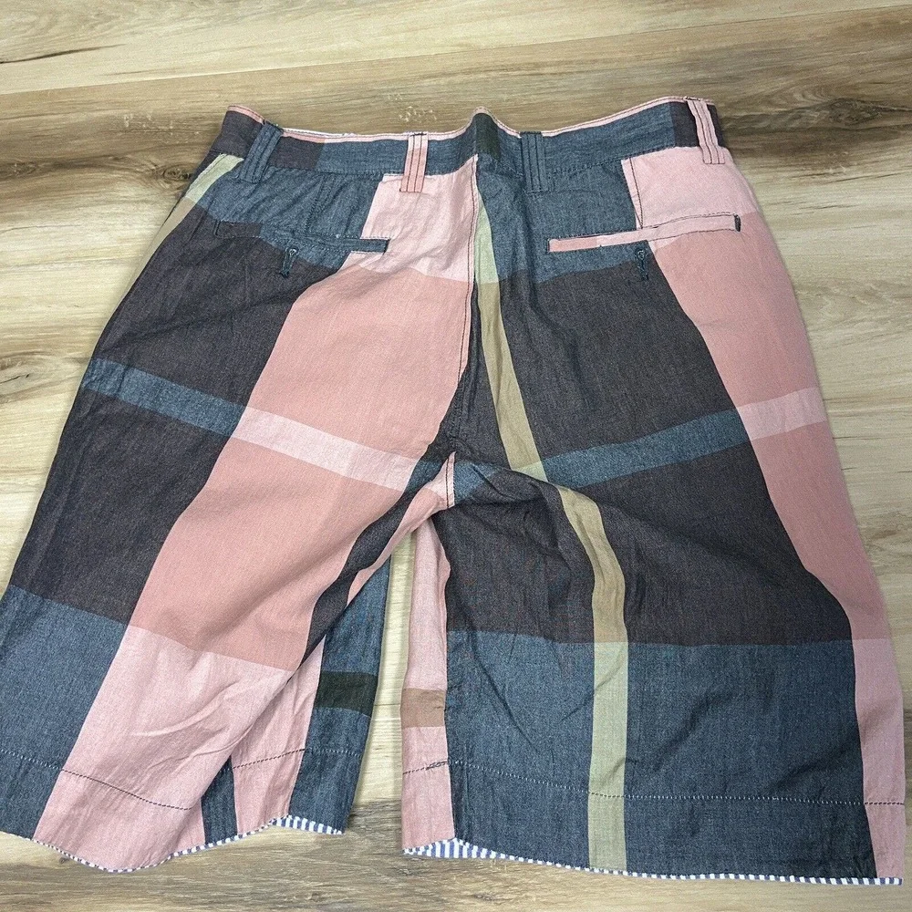 Washed Stoned & Beaten Shorts Mens 30 Seersucker Reversible Plaid